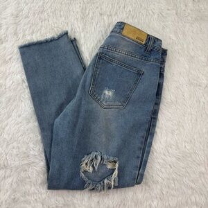 Nasty Gal Distressed Straight Leg Jeans Size‎ 10
